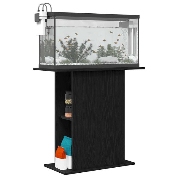 vidaXL Aquarium Stand Black Oak 75x36x72.5 cm Engineered Wood