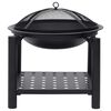 vidaXL Fire Pit with Poker 54x54x55 cm Steel