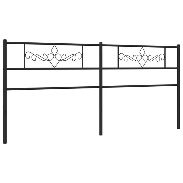 vidaXL Metal Headboard Black 200 cm