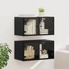 vidaXL Wall Cabinets 2 pcs Black Oak 68 x 37 x 35 cm Engineered Wood