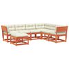 vidaXL 7 Piece Garden Lounge Set with Cushions Wax Brown Solid Wood Pine