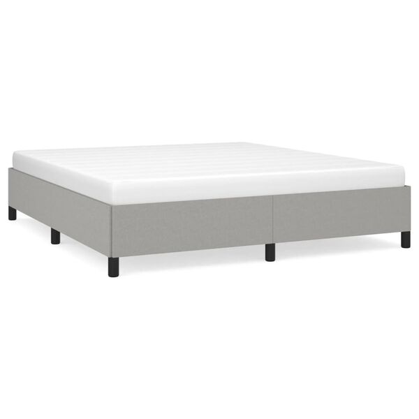 vidaXL Bed Frame without Mattress Light Grey Super King Fabric