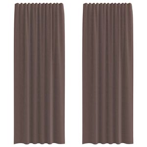 vidaXL Voile Curtains with Rod Pockets 2 pcs Brown