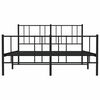 vidaXL Metal Bed Frame without Mattress with Footboard Black 120x200cm