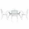vidaXL Garden Dining Set 5 pcs White Aluminium