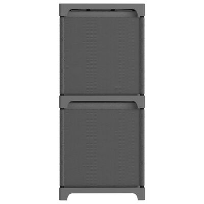 vidaXL 4-Cube Display Shelf with Boxes Grey 69x30x72.5 cm Fabric