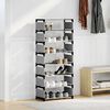vidaXL Shoe Rack 8-Tier Grey 54x28x124 cm Non-woven Fabric