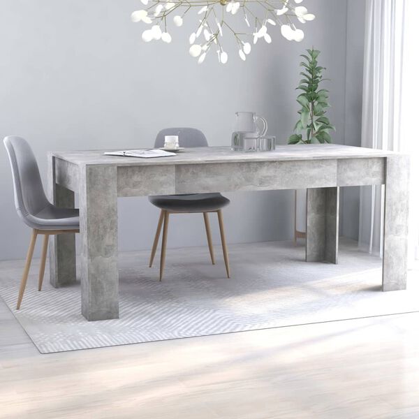 vidaXL Dining Table Concrete Grey 180x90x76 cm Engineered Wood