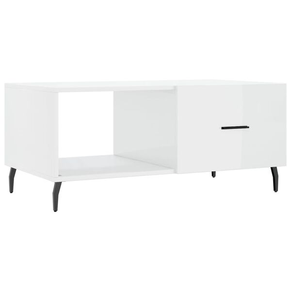 vidaXL Coffee Table High Gloss White 90x50x40 cm Engineered Wood