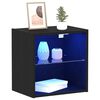 vidaXL Floating Shelf with LED Light Black 40 x 28.5 x 40 cm