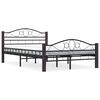 vidaXL Bed Frame without Mattress Black Metal 120x200 cm