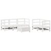 vidaXL 6 Piece Garden Sofa Set White Solid Wood Pine