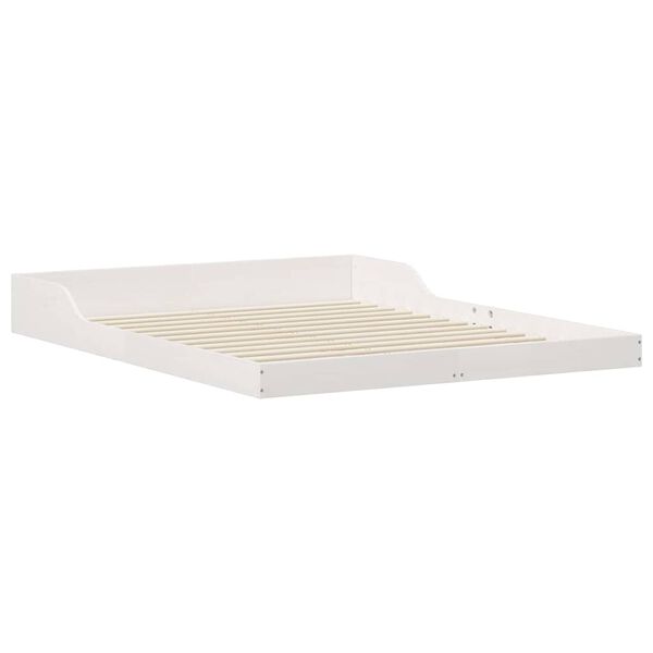 vidaXL Bed Frame White 140 x 220 cm Solid Pine Wood