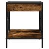 vidaXL Bedside Table with Infinity LED Smoked Oak 40x40x49 cm