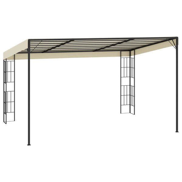 vidaXL Wall-mounted Gazebo 3x4 m Cream Fabric