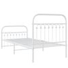 vidaXL Metal Bed Frame without Mattress with Footboard White 90x200cm