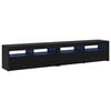 vidaXL TV Cabinet 2 pcs Black Oak Engineered Wood