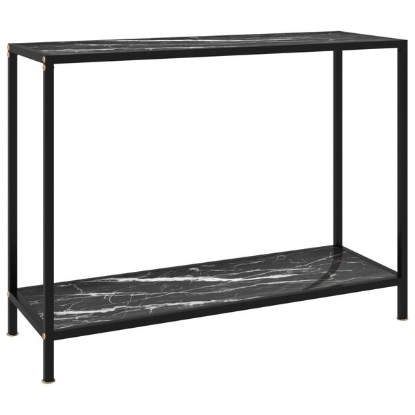 vidaXL Console Table Black 100x35x75 cm Tempered Glass