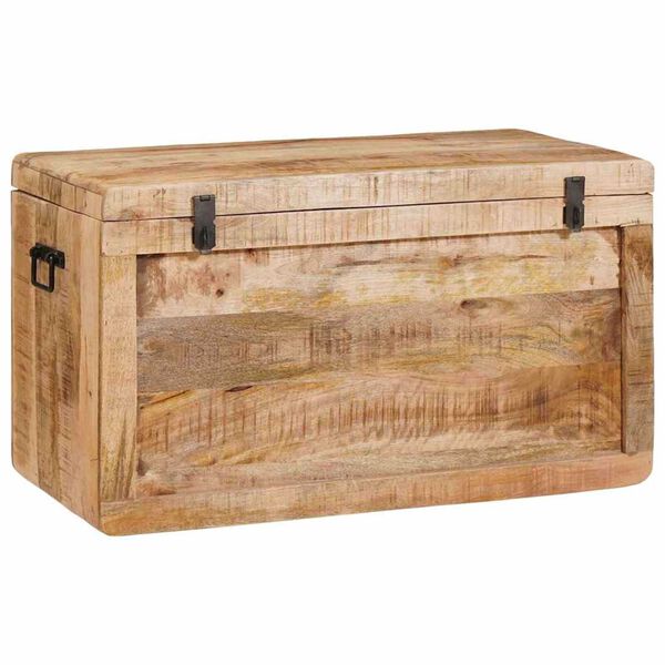 vidaXL Storage Box with Storage with Door Brown Solid Mango Wood