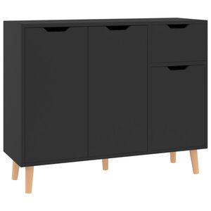 vidaXL Sideboard High Gloss Black 90x30x72 cm Engineered Wood