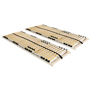 vidaXL Slatted Bed Bases without Mattress 2 pcs with 28 Slats 70x200 cm