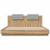 vidaXL Bed Frame with Headboard with Storage Artisan Oak 180 x 200 cm
