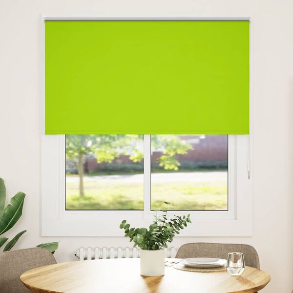 vidaXL Roller Blind Blackout Leaves Green 140x150 cm Fabric Width 136.6 cm Polyester