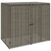 vidaXL Box Garbage Bin Box 2 pcs Grey 130 x 80 x 115 cm Polyethylene