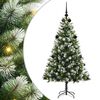 vidaXL Artificial Hinged Christmas Tree with Flocked Snow 150 LEDs