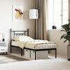 vidaXL Metal Bed Frame without Mattress with Headboard Black 75x190cm