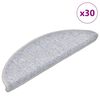 vidaXL Stair Mats 30 pcs 56x17x3 cm Light Grey Half Round