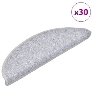 vidaXL Stair Mats 30 pcs 56x17x3 cm Light Grey Half Round