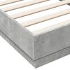 vidaXL Bed Frame without Mattress with LED Lights Concrete Grey 75x190 cm Small Single