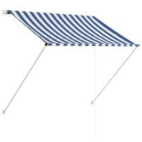 vidaXL Retractable Awning 100x150 cm Blue and White