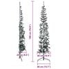 vidaXL Slim Artificial Half Christmas Tree with Flocked Snow 180 cm