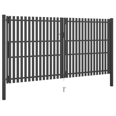 vidaXL Garden Fence Gate Steel 4x2.5 m Anthracite