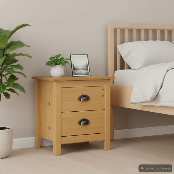 vidaXL Bedside Cabinet Hill 46x35x49.5 cm Solid Pine Wood