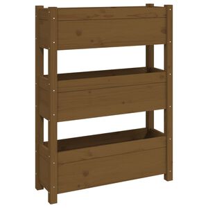 vidaXL Planter Honey Brown 77x25x104.5 cm Solid Wood Pine
