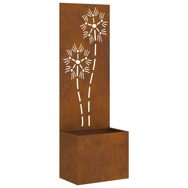 vidaXL Garden Privacy Screen Floral Rusty 50 x 140 cm Weathering steel