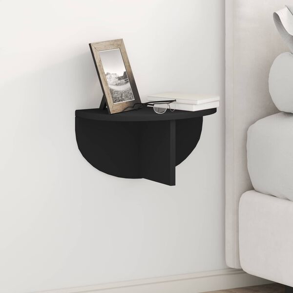 vidaXL Wall Shelf Wall-mounted Black 38 x 19 x 19 cm Engineered Wood