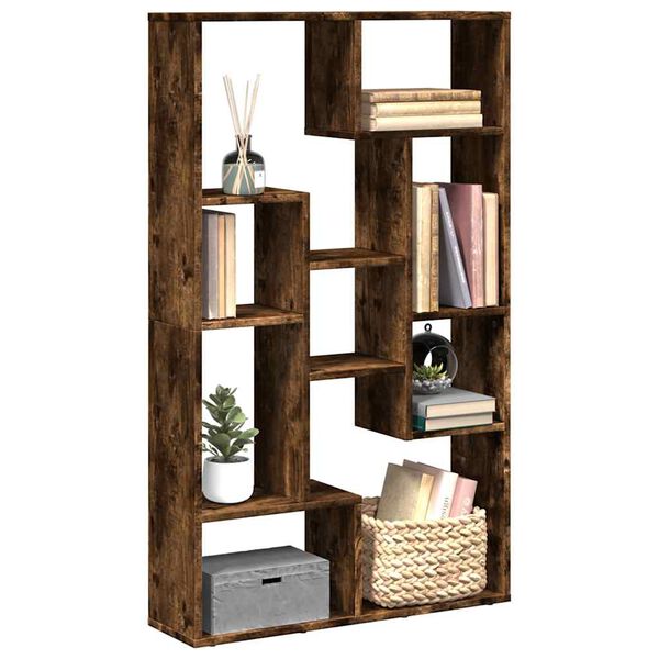 vidaXL Bookcase Smoked Oak 72x20x120.5 cm Engineered Wood