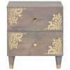 vidaXL Bedside Cabinet 2 pcs Grey 40 x 33 x 46 cm Solid Mango Wood
