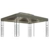 vidaXL Gazebo | Taupe | 100% Polyester, Steel | Large | Decorative Inlays