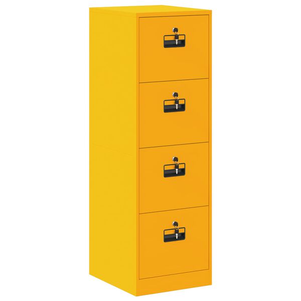 vidaXL File Cabinet with Drawer 2 pcs Mustard Yellow 44 x 50 x 139 cm