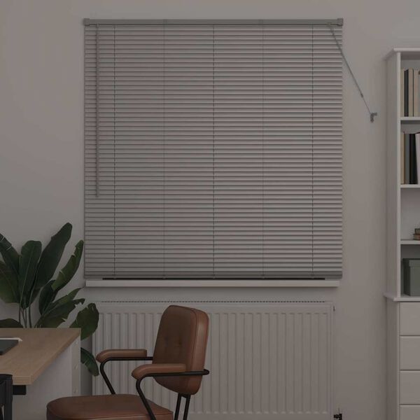 vidaXL Venetian Blinds Height Adjustable Silver 175 x 135 cm Aluminium