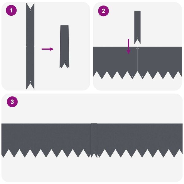 vidaXL Lawn Edging 50 pcs Anthracite 100 x 0.05 x 20 cm