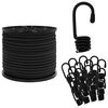 vidaXL Bungee Cords with Hooks 8 mm Black PP and Rubber
