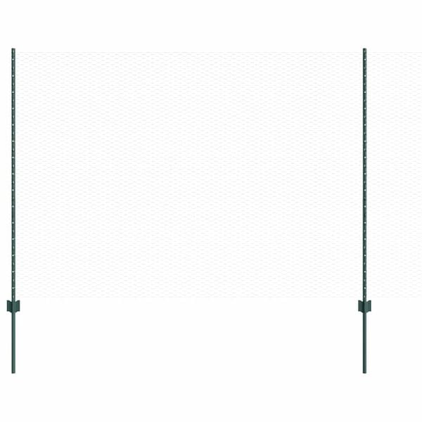 vidaXL Fence with Post Green 1.5 x 100 m Steel and PVC