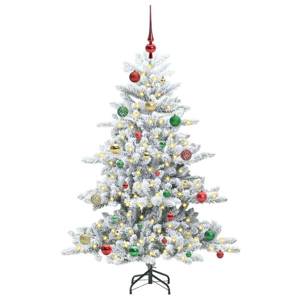 vidaXL Artificial Hinged Christmas Tree White 150 cm PVC and Steel