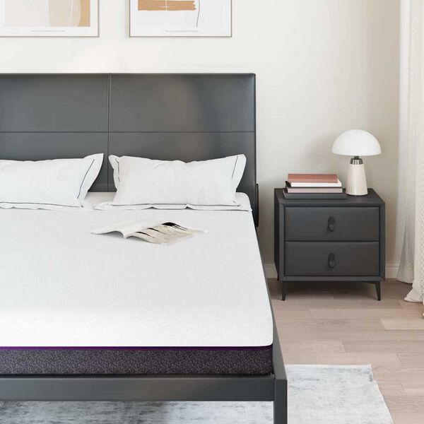 vidaXL Mattress White and Grey 160 x 200 cm Memory Foam